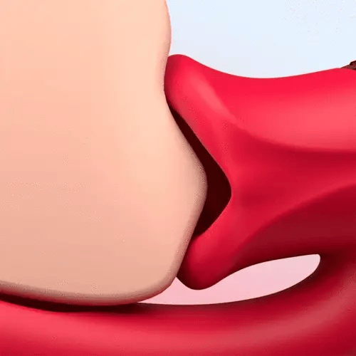 Mouth-Shaped Biting & Flapping Sucking G-Spot Dildo Vibrator