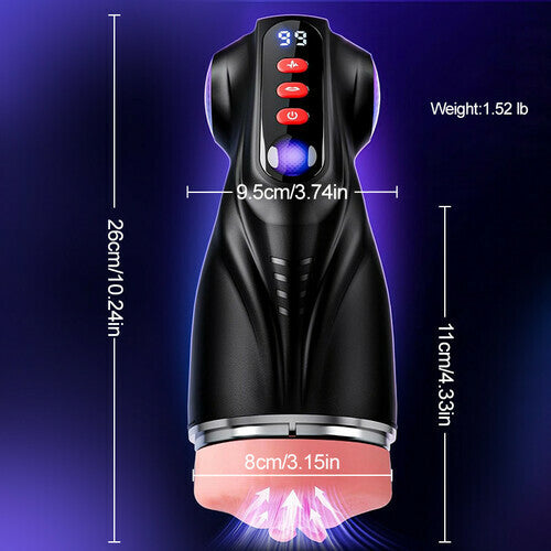 3 in 1 Male Masturbator Stroker with 9 Sucking Thrusting Rotating & 9 Licking Modes