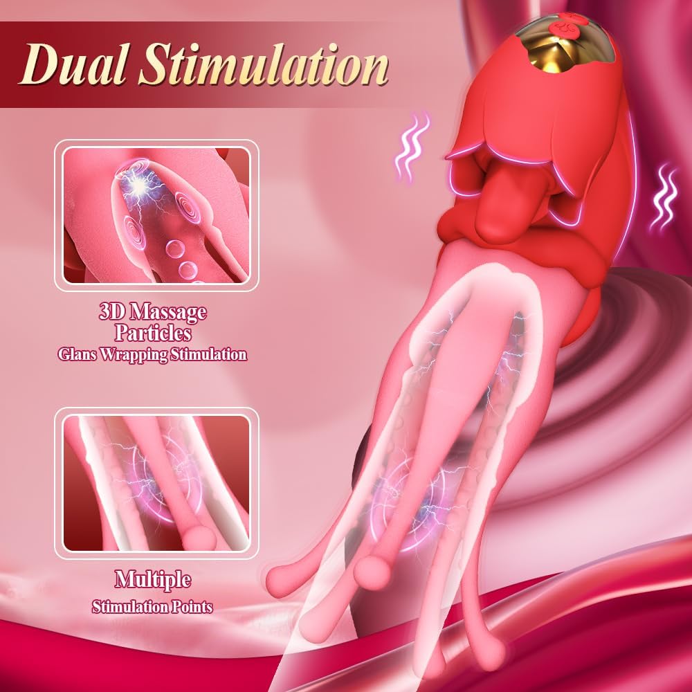 G Spot Vibrator 3 in 1 Thrusting Vibrator Nipple Clitoral Stimulator 7 Licking & Anal Vibrating Stimulator Dildo Pleasure Tool for Women Couples Games