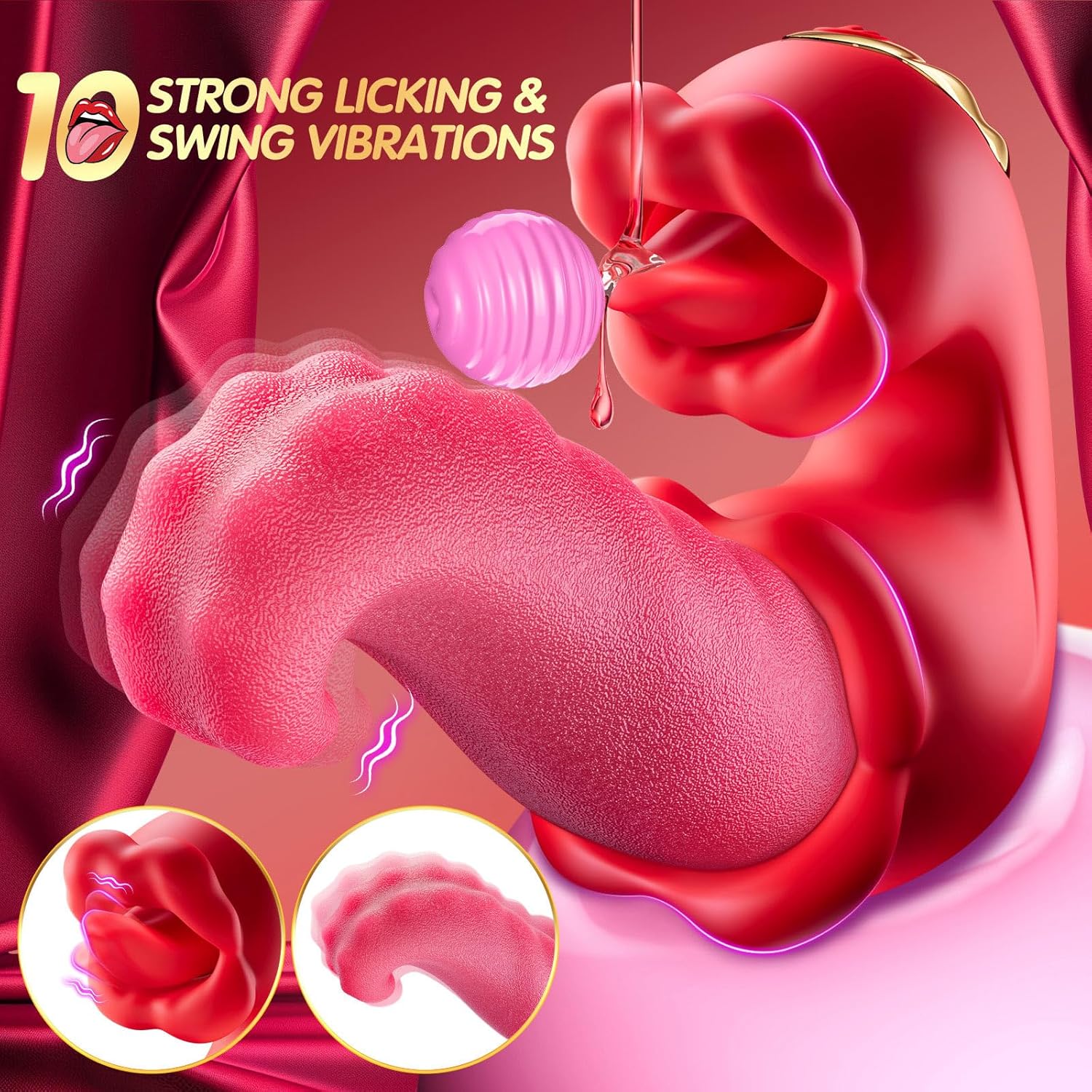 Medusa Twin Rose Thrusting G Spot Vibrator - Tongue Teasing & Vibrating