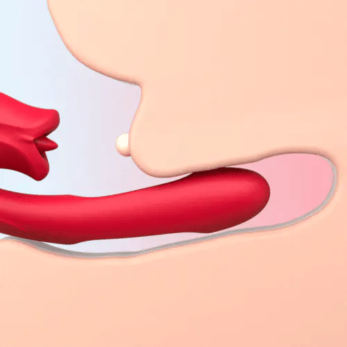Mouth-Shaped Biting & Flapping Sucking G-Spot Dildo Vibrator
