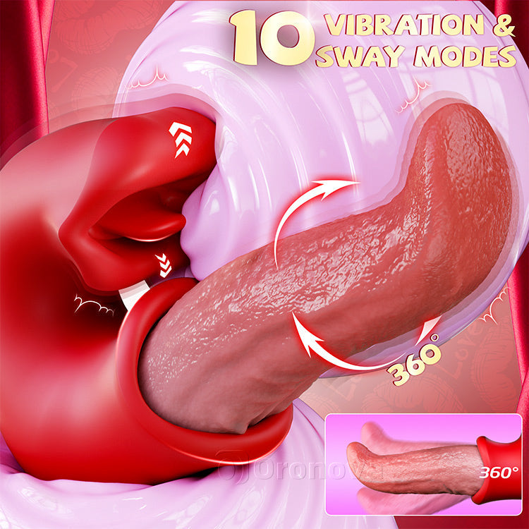 Newly Upgraded Medusa's Kiss G Spot Vibrator, Tongue Teasing Vibrator, 10 Modes with Biting &Licking &Swinging &Vibrating