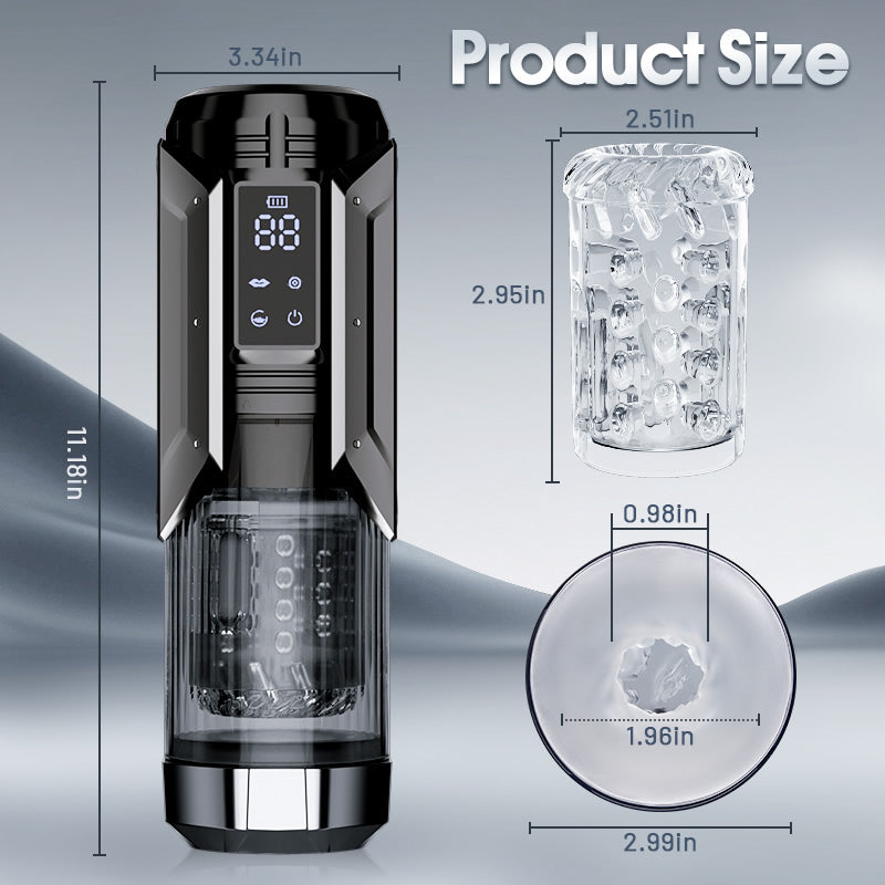 Penis Pump - Rechargetable Male Masturbator Stroker with 7 Sucking Thrusting Rotating & 7 Licking Modes