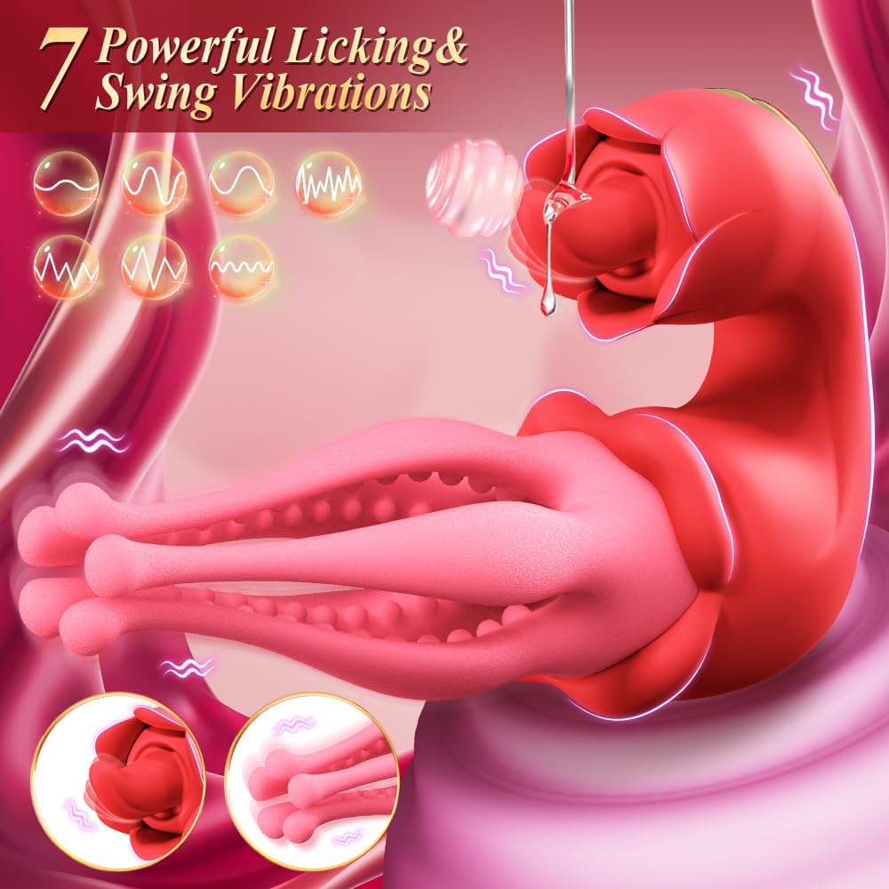 G Spot Vibrator 3 in 1 Thrusting Vibrator Nipple Clitoral Stimulator 7 Licking & Anal Vibrating Stimulator Dildo Pleasure Tool for Women Couples Games
