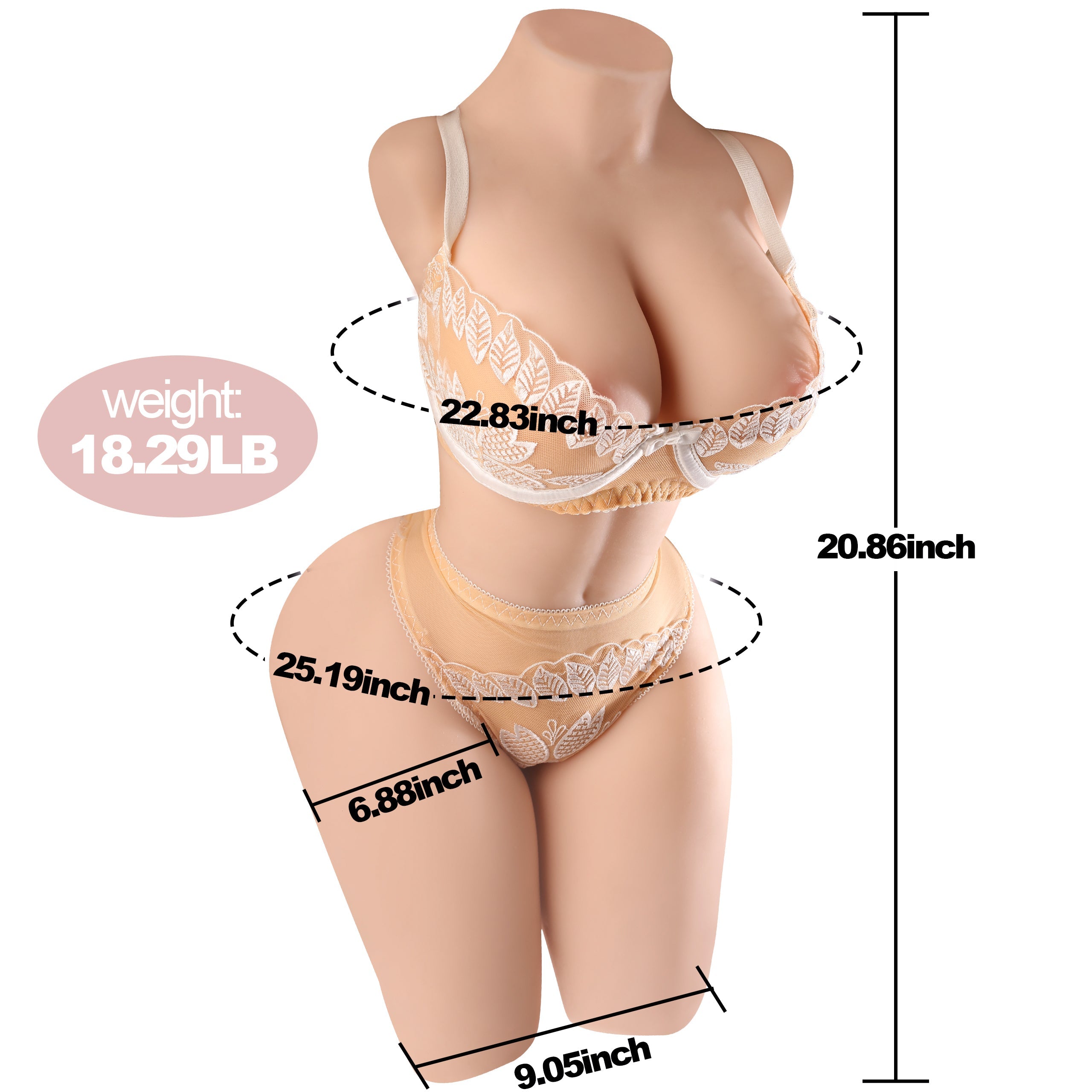Page - Chest 22.8 IN & Hips 25.19 IN (Fair & Wheat)