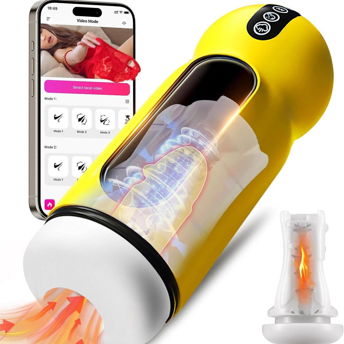 Voice-Interactive Male Masturbator | Suction, Vibration & 42°C Heat | One-Click Climax