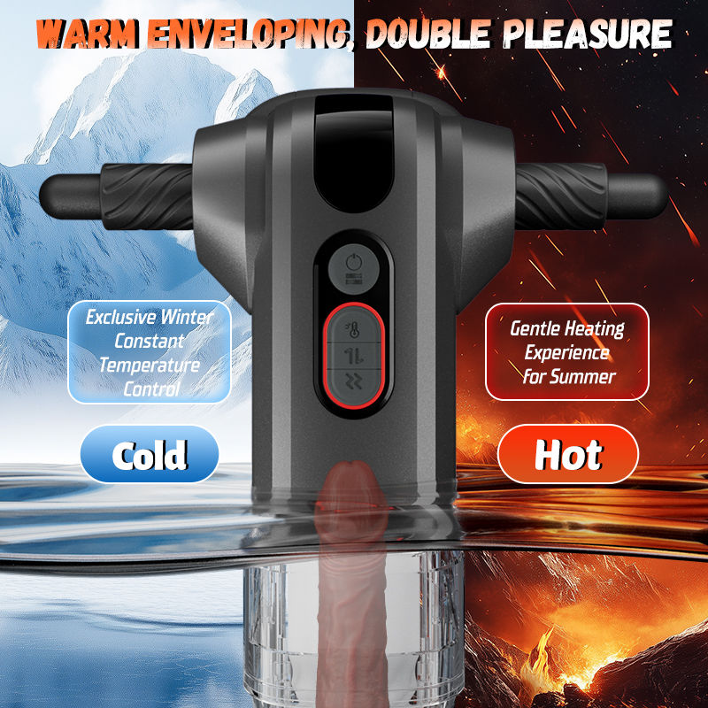 【Automatic Handle】 Motopulse - 2 heating modes, 9-frequency telescopic vibration, Handle adjustment, Male Stroker