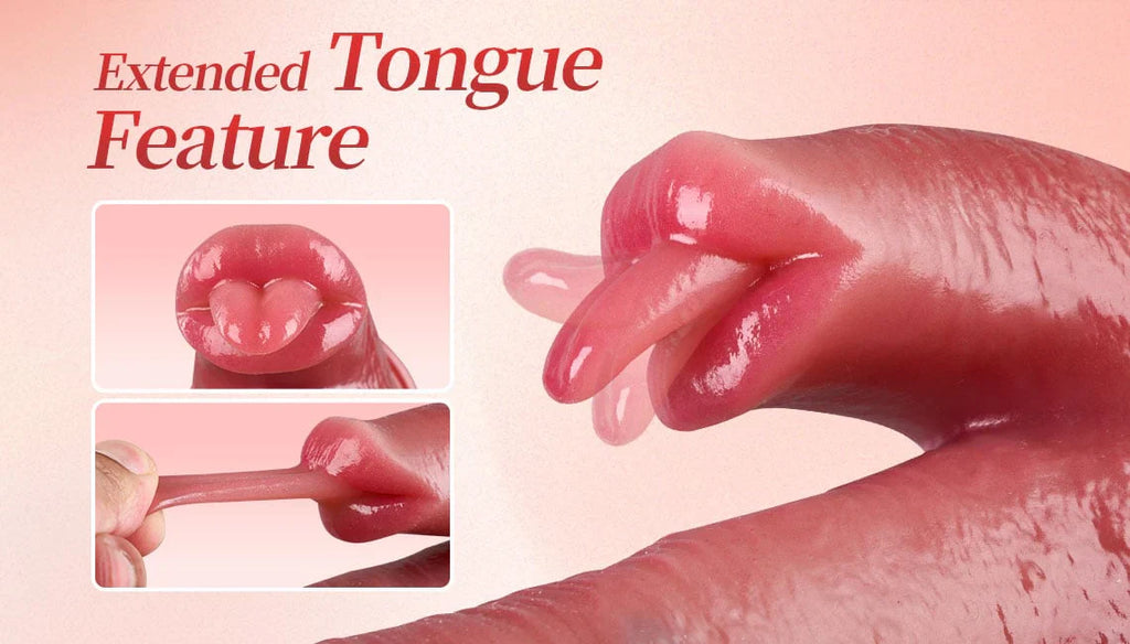10.43 IN Licking*Heating*Thrusting Swinging Dildo,  Lifelike Suction Cup Dildo