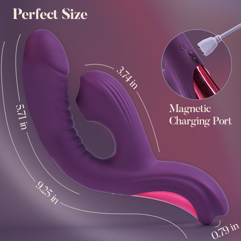 MiraMystique Vibration & Come-Hither Motion G-spot and Clitoral Suction Vibrators