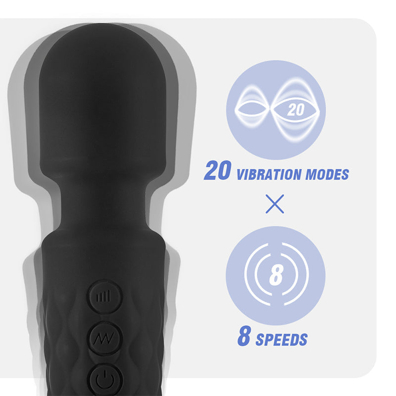 8 Speeds 20 Frequencies Vibrating AV Clitoral G-Spot Massager
