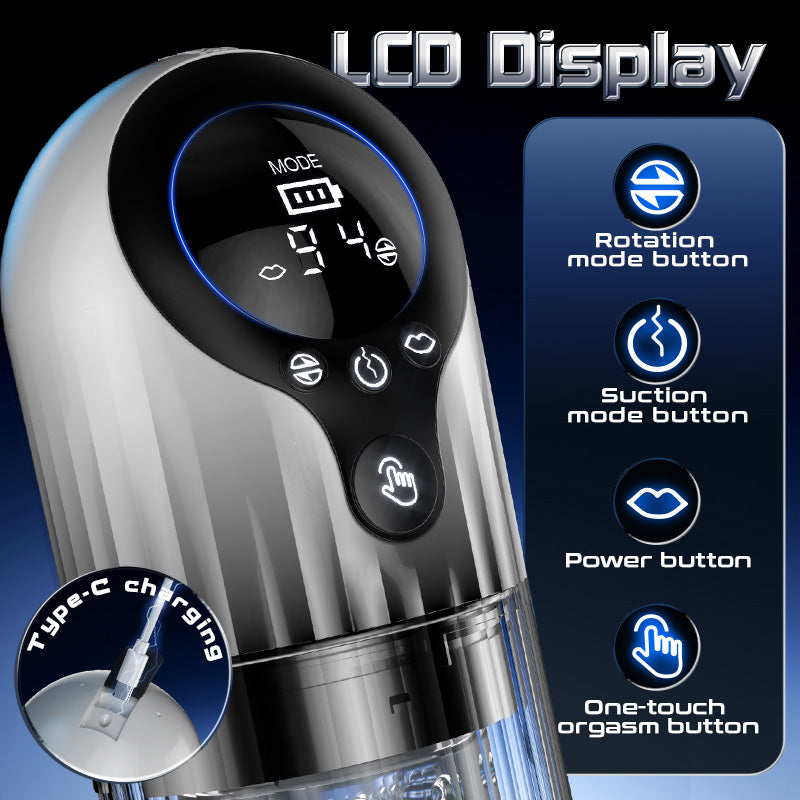 【Free lube!】Nymph -  9 Rotating & 4 Suction & Licking Pocket Pussy One-Touch Boost Automatic Male Stroker