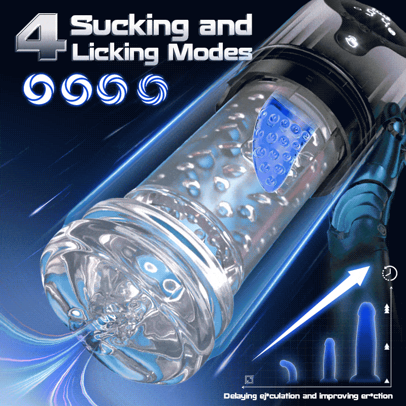【Free lube!】Nymph -  9 Rotating & 4 Suction & Licking Pocket Pussy One-Touch Boost Automatic Male Stroker