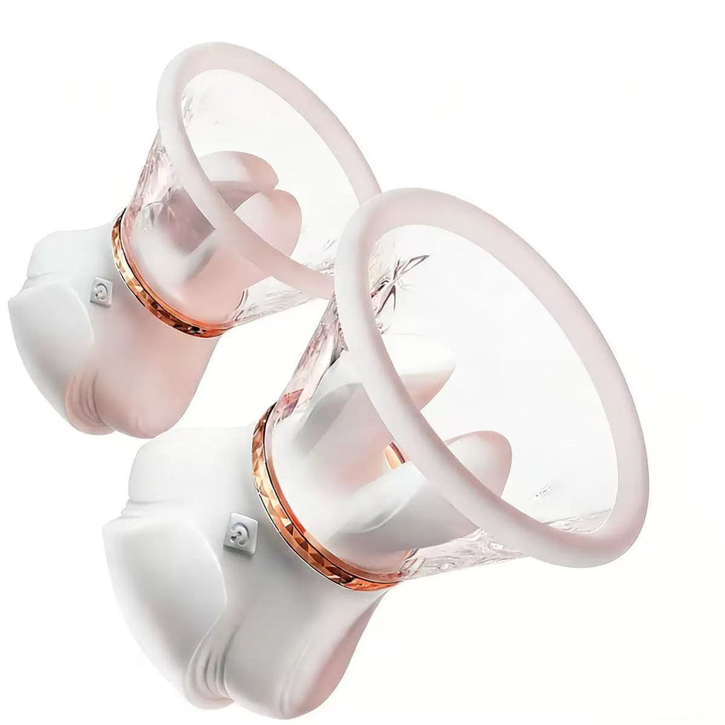 App-Controlled Nipple Toy Vibrators - 1 Pair BDSM Nipple Clamps with 10 Vibration Modes & Manual Sucking Stimulator, Silicone Detachable Sensory Toys