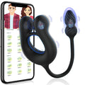 2 IN 1 Anal Vibrator Butt Plug Penis Ring Cockring with 10 Vibrations & Telescope-App Control