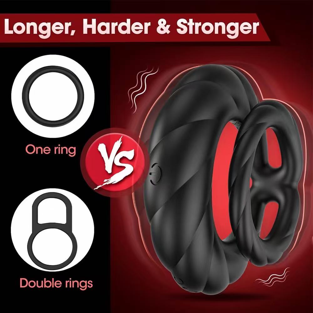 Mighty Grip - 10 Frequency Vibration Dual Limitation Silicone Penis Ring
