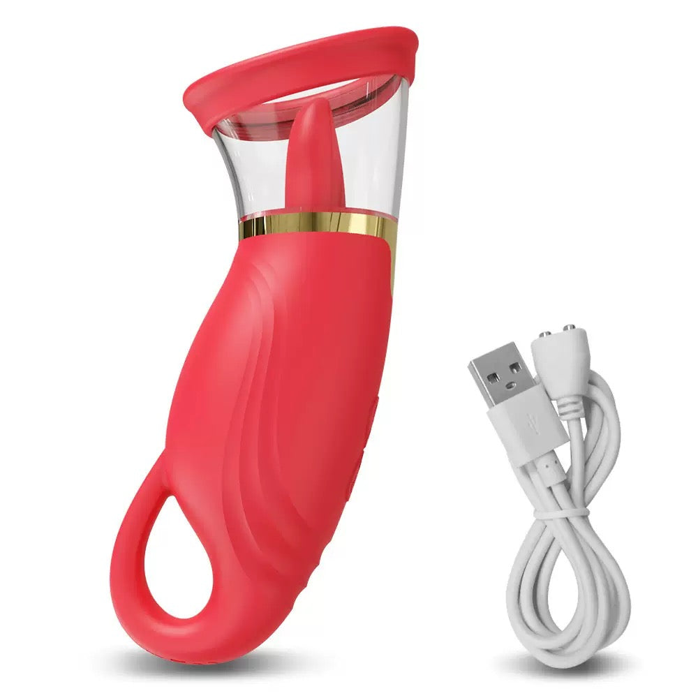 Sierra - 4 Suction Intensity 9 Tongue-licking & Vibrating Clit Nipple Stimulator