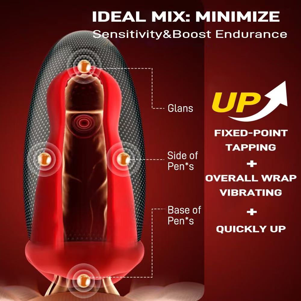 9X Tongue Tapping & Vibrating Male Stroker — App & Button Control | Blowjob Masturbator