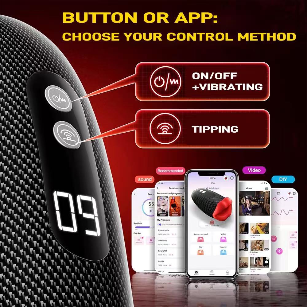 9X Tongue Tapping & Vibrating Male Stroker — App & Button Control | Blowjob Masturbator