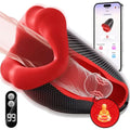 9X Tongue Tapping & Vibrating Male Stroker — App & Button Control | Blowjob Masturbator