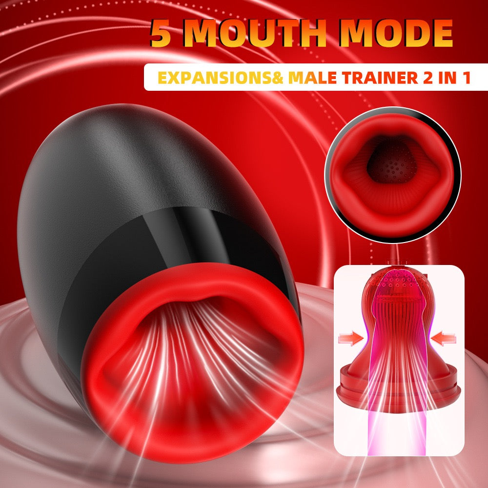 3 in 1 Glans Massage Master Trainer 3 Spinning 5 Suction Male Mastubators
