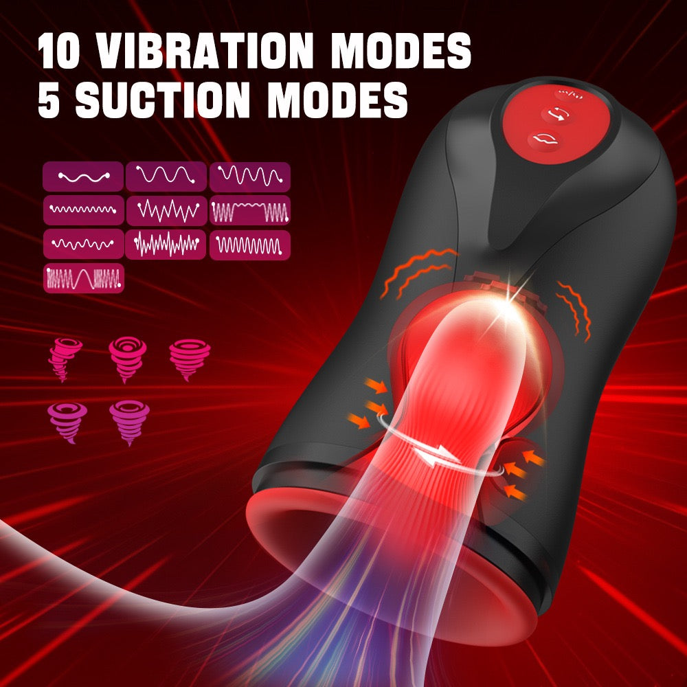 3-in-1 Glans Massage Trainer | 3 Rotation, 5 Suction & 10 Vibration