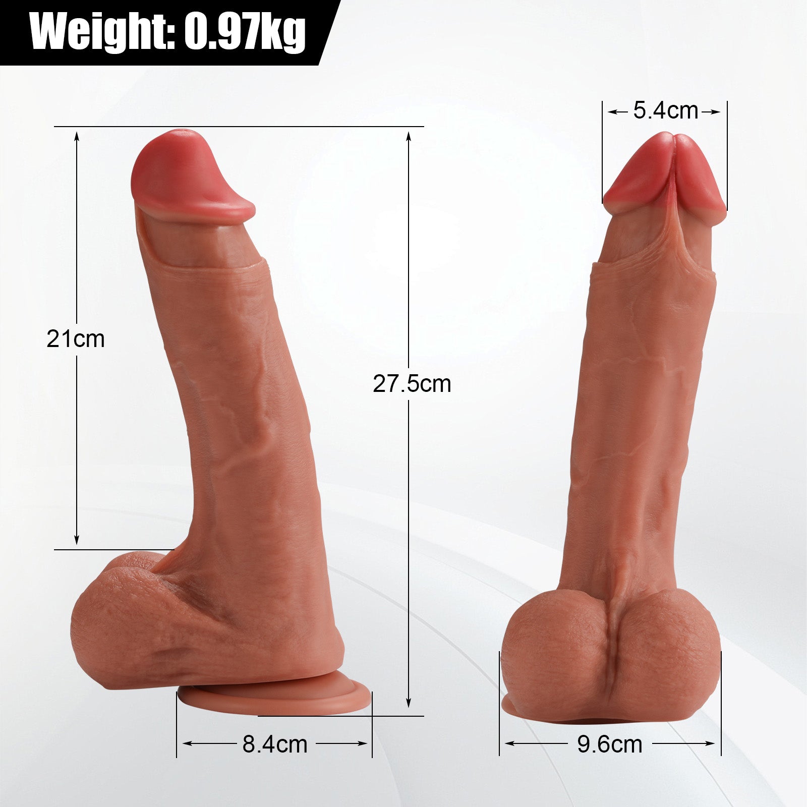 Ron-27.5cm Realistic Ultra Big Dildo with Suction Cup