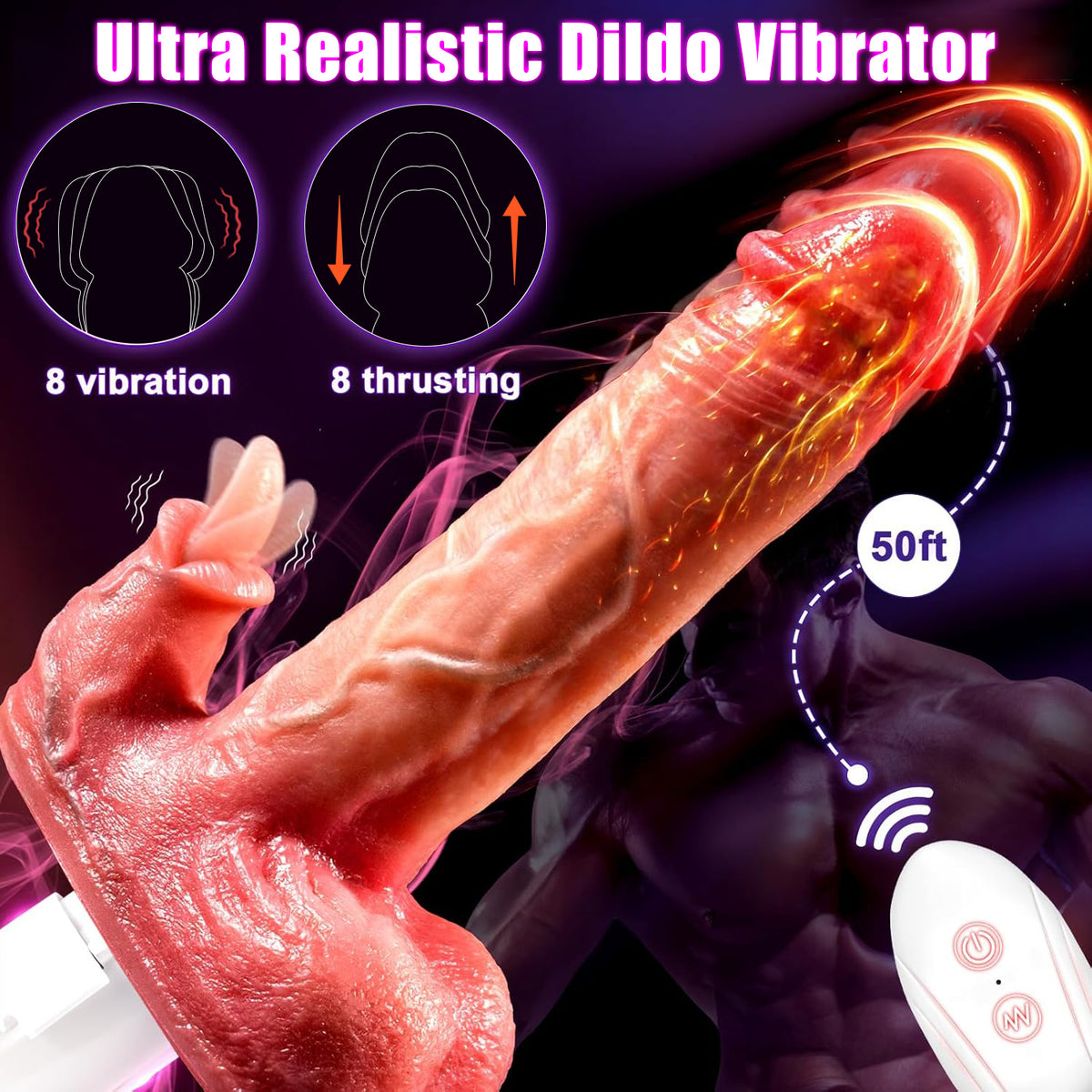 Silky Licker - Heated Thrusting & Vibrating Dildo Machine