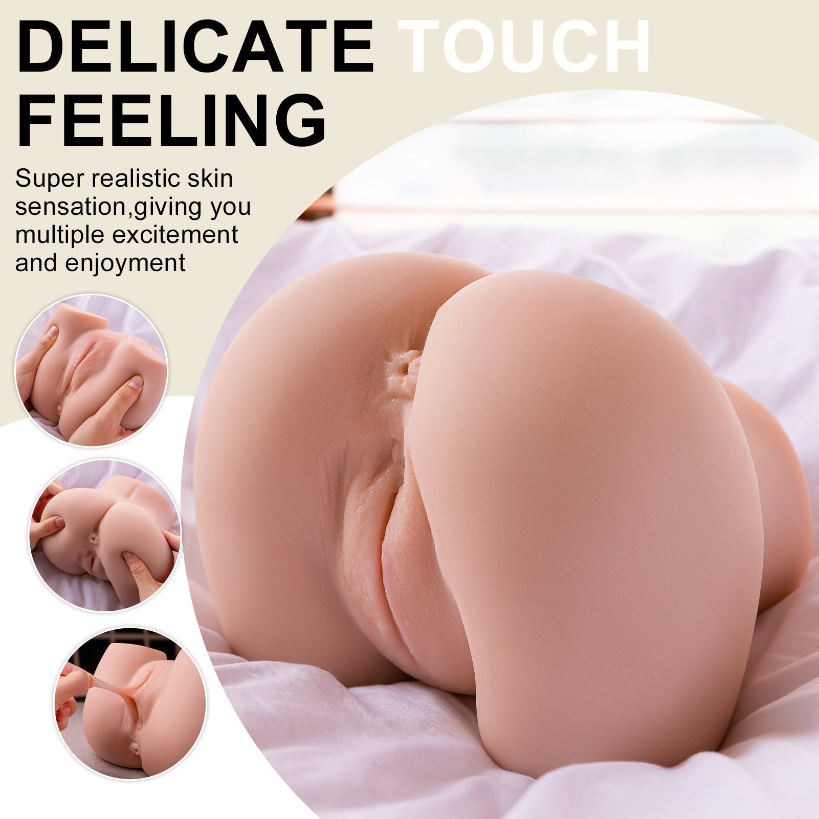 Connie-2.2 KG MINI Lifelike 2 IN 1 Vibrating Butt, with Vagina and Anus 2 Channels