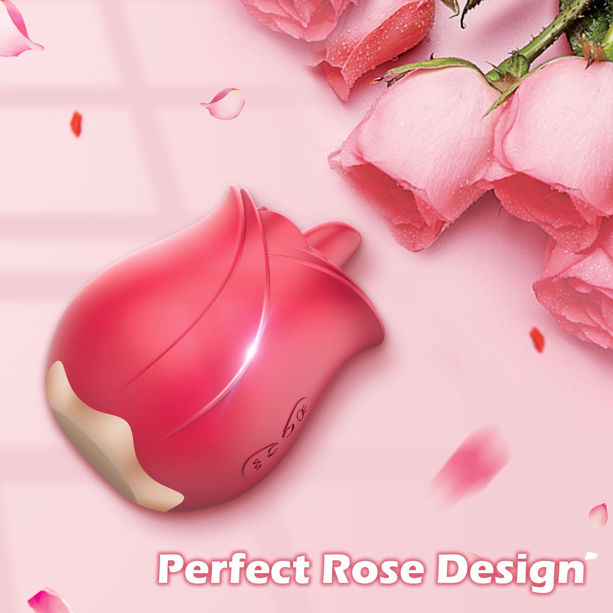 Rose Vibrator with Tongue Licking Patterns