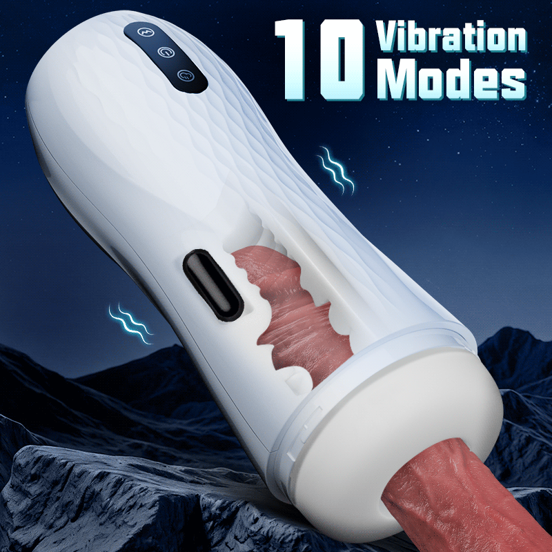 Language Voice Male Stroker Masturbator With Heated Base, 5 Suction 10 Vibration