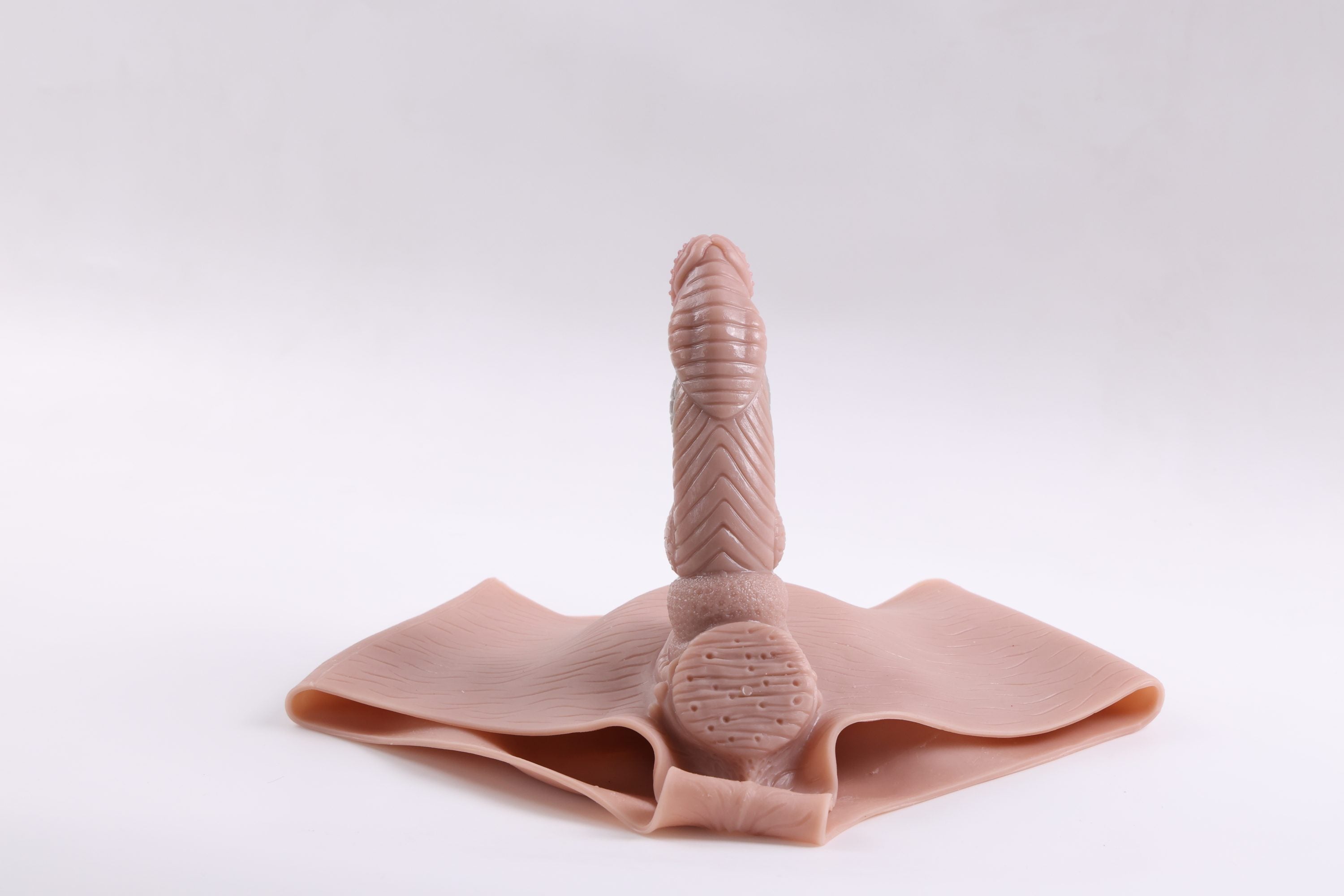 Monster-Strap On Dildo,  2 in 1 with Asshole Opening & Insertable 6.IN Solid Dick(Flesh)