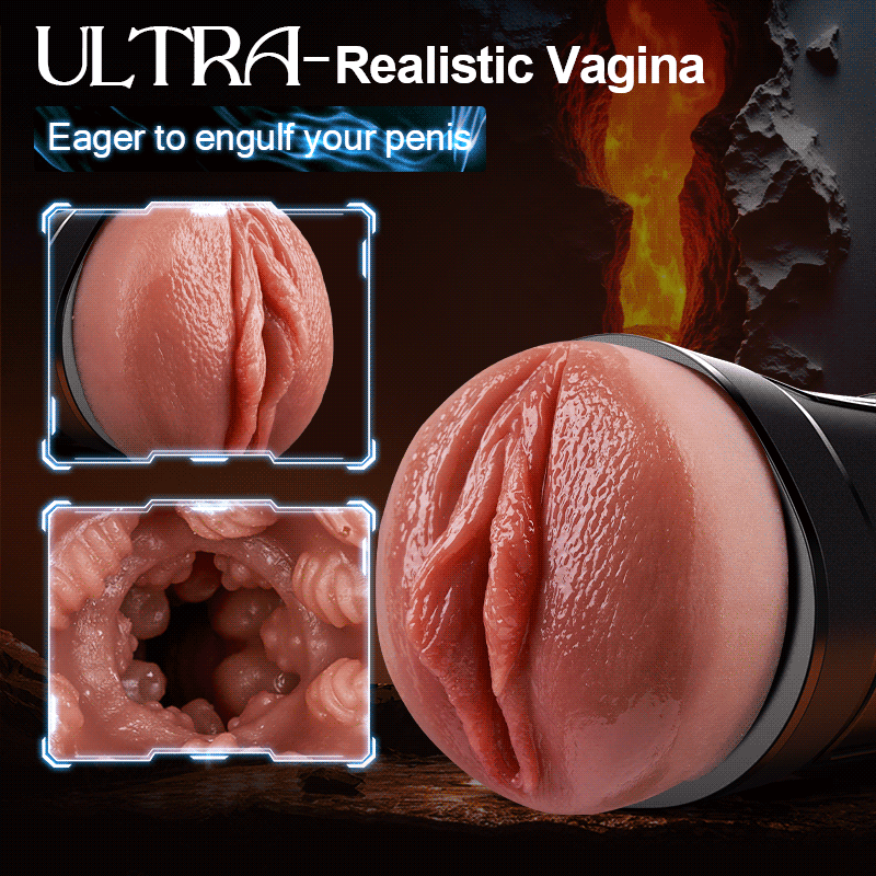 【Plump Everting Mature Pussy】Challenger - 10 Vibrations, 5 Suctions, Ultra-Realistic Vagina, Simulated Masturbator