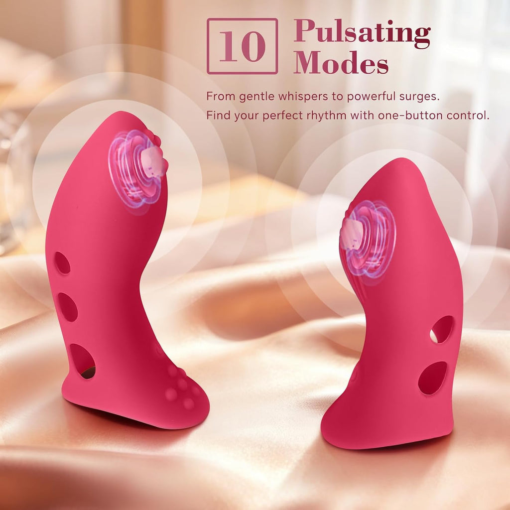 Dual Finger Vibrator Set | 10  Vibration Modes for G-Spot, Clitoral, Anal and Nipple Stimulation