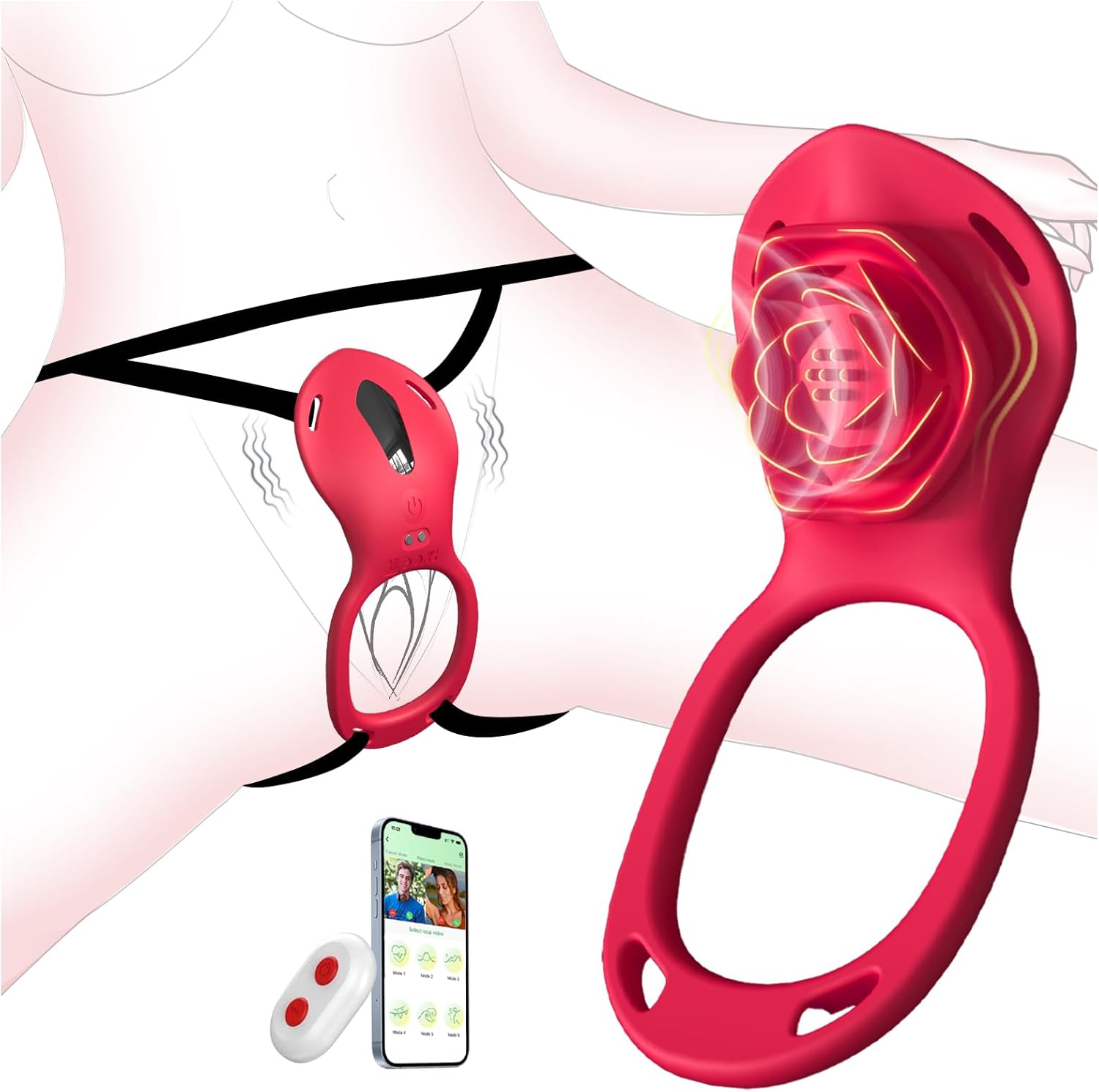 Couples Rose App Remote Control Wearable Vibrator