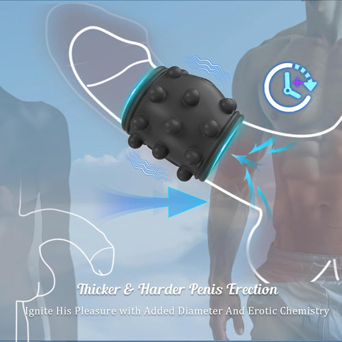 10X Vibrating Penis Enhancer Sleeve Cock Ring