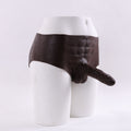 BaronA-Realistic Strap On Dildo,  2 in 1 with Asshole Opening & Insertable 6.5IN Solid Dick(Coffee)
