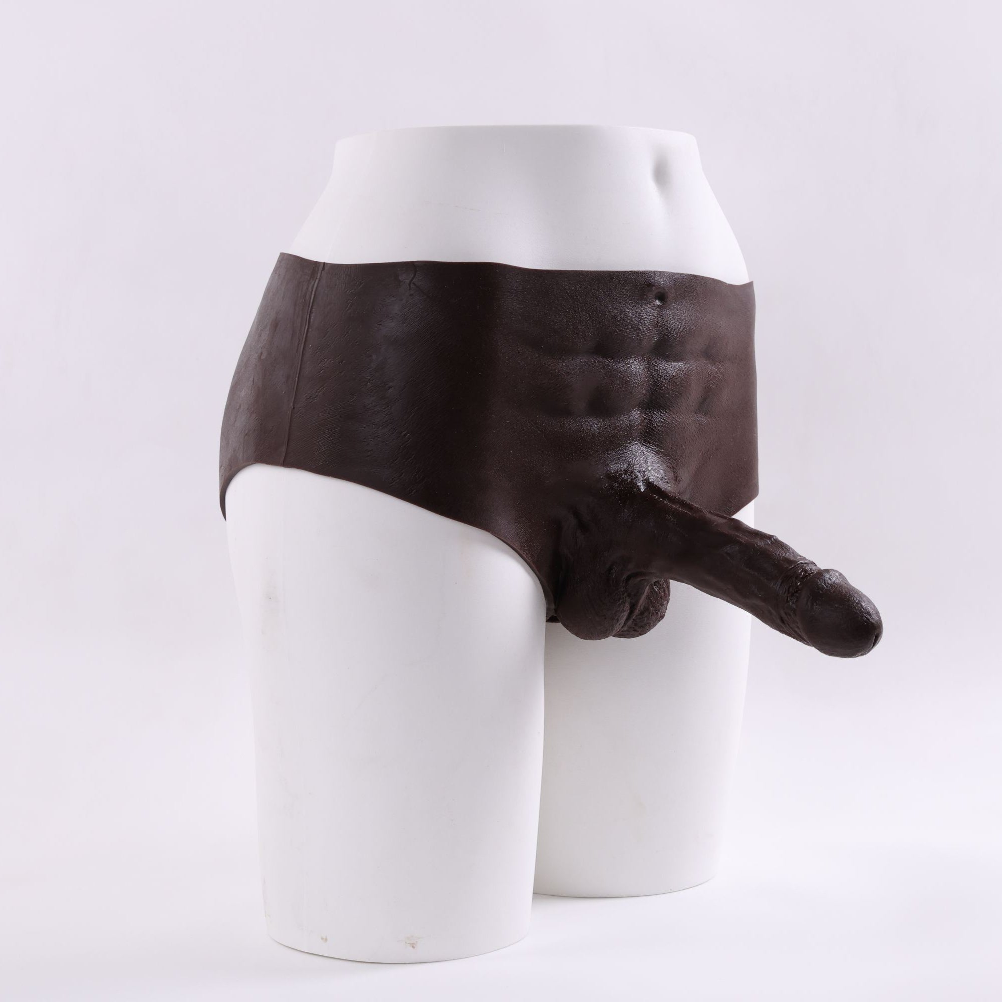 BaronA-Realistic Strap On Dildo,  2 in 1 with Asshole Opening & Insertable 6.5IN Solid Dick(Coffee)