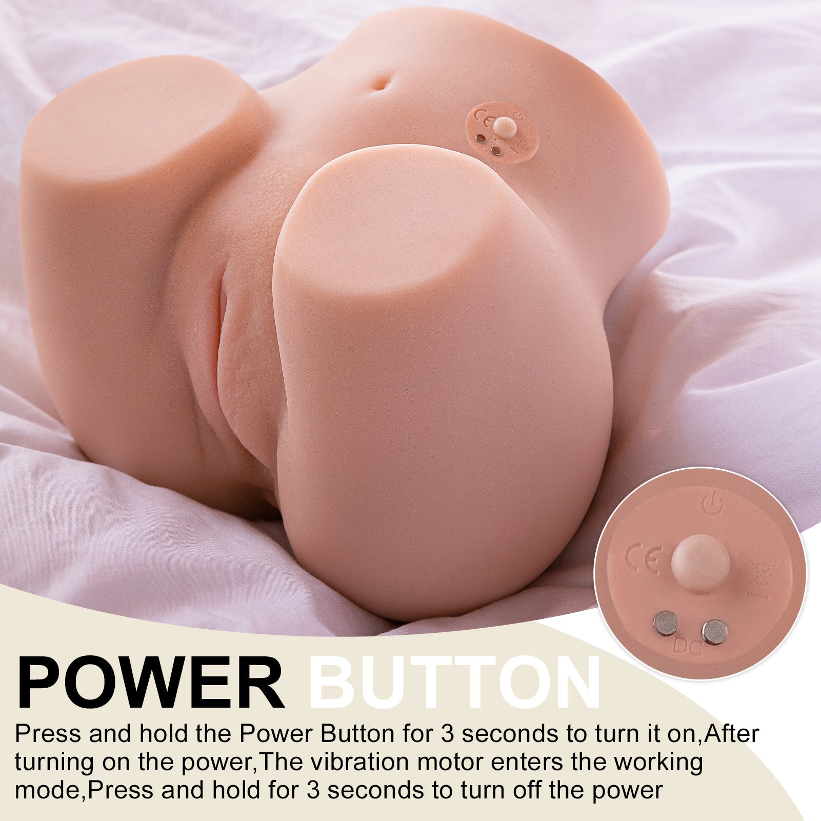Connie-2.2 KG MINI Lifelike 2 IN 1 Vibrating Butt, with Vagina and Anus 2 Channels
