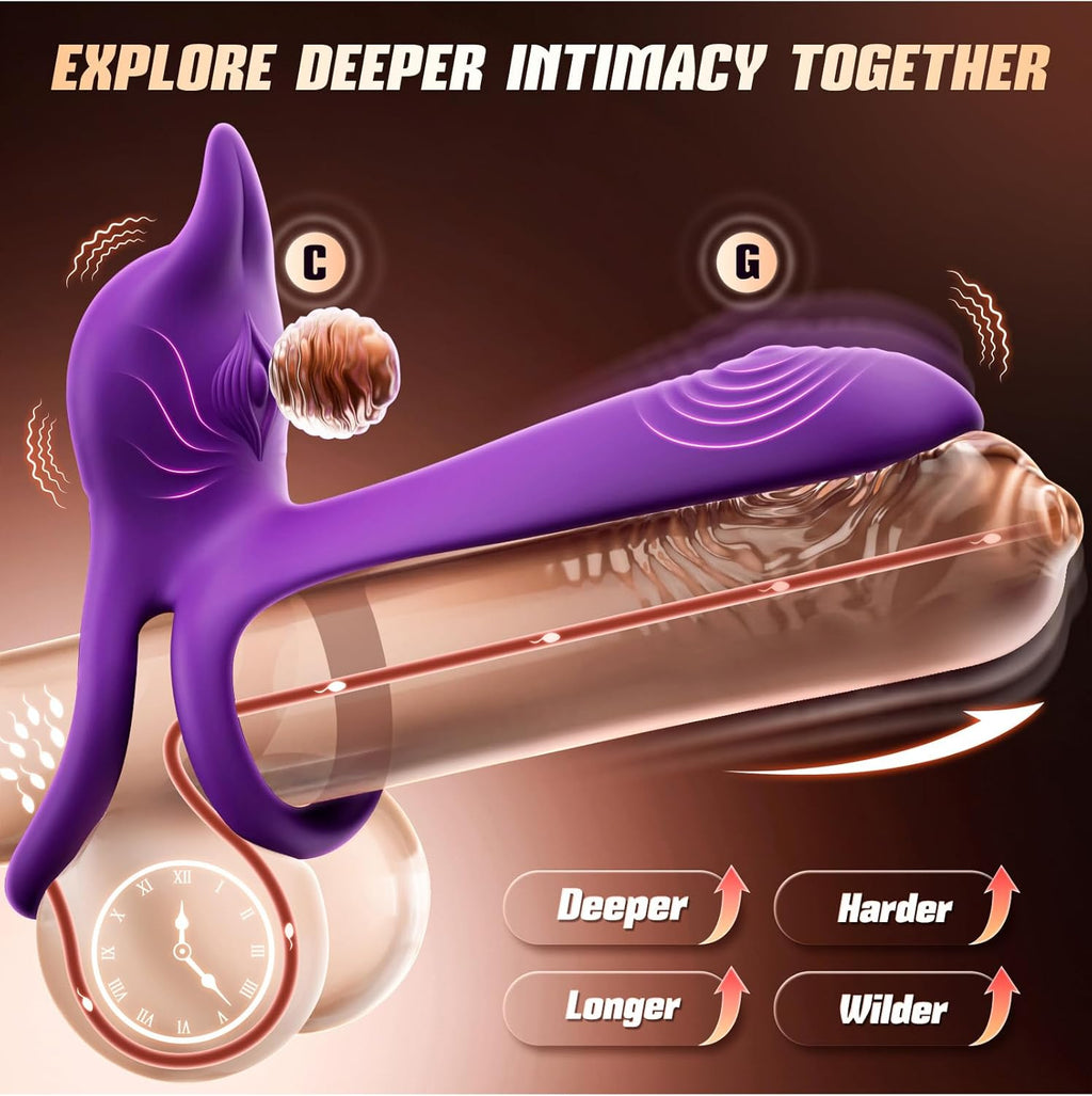 MOOLIGIRL- Fox-Shaped Clitoral Stimulator & 4.6in G Spot Vibrator, 10 Vibrations Mode