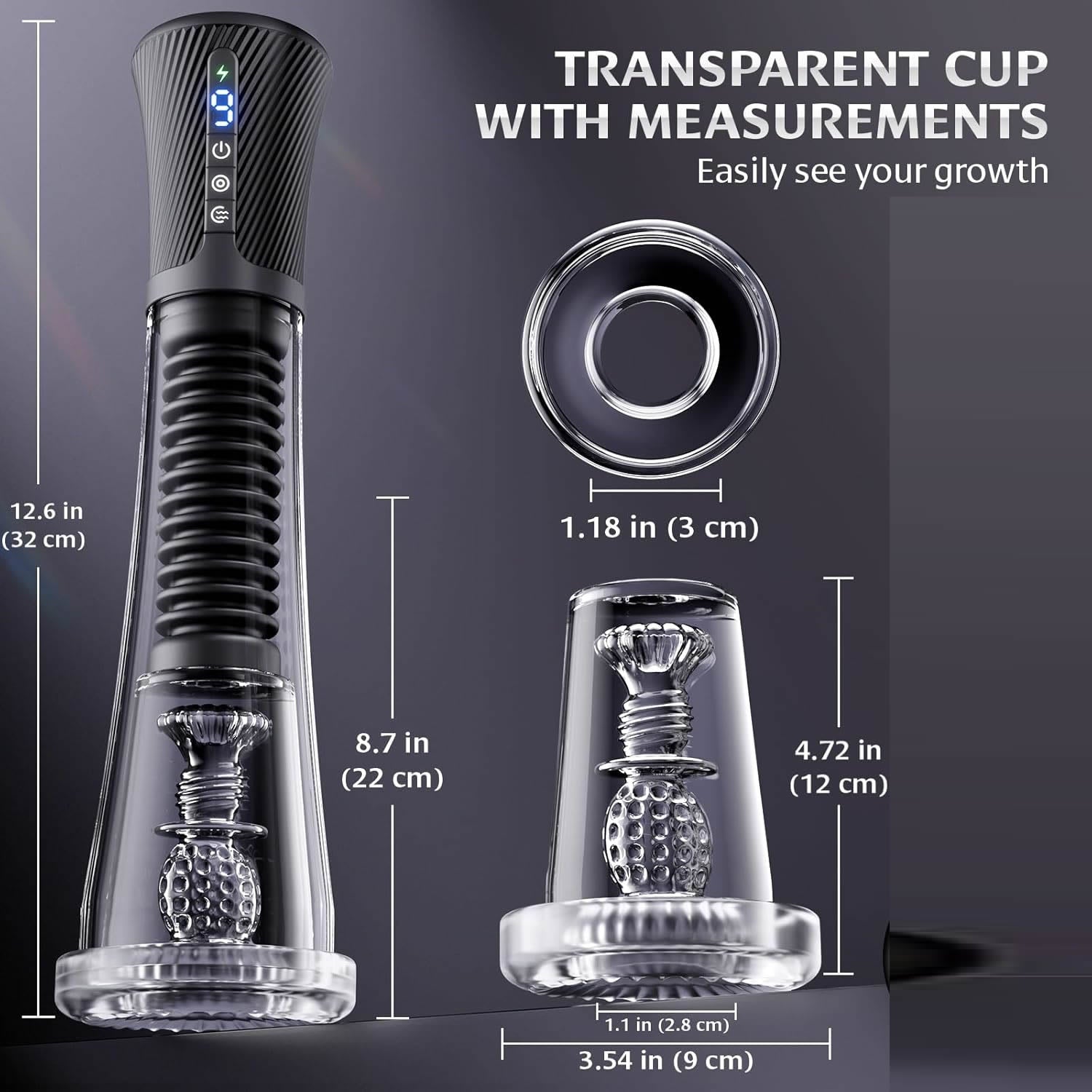 9 Vibrating Spring & 5 Vacuum Suction Penis Pump with 2 Switchable Sleeves