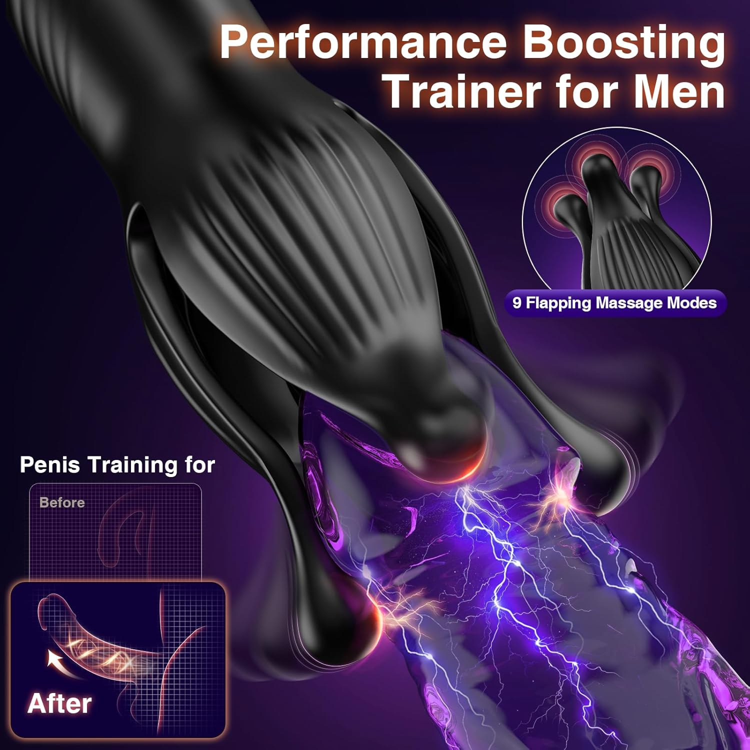 9 Tension Shock Flapping Prostate Massager Anal Toys