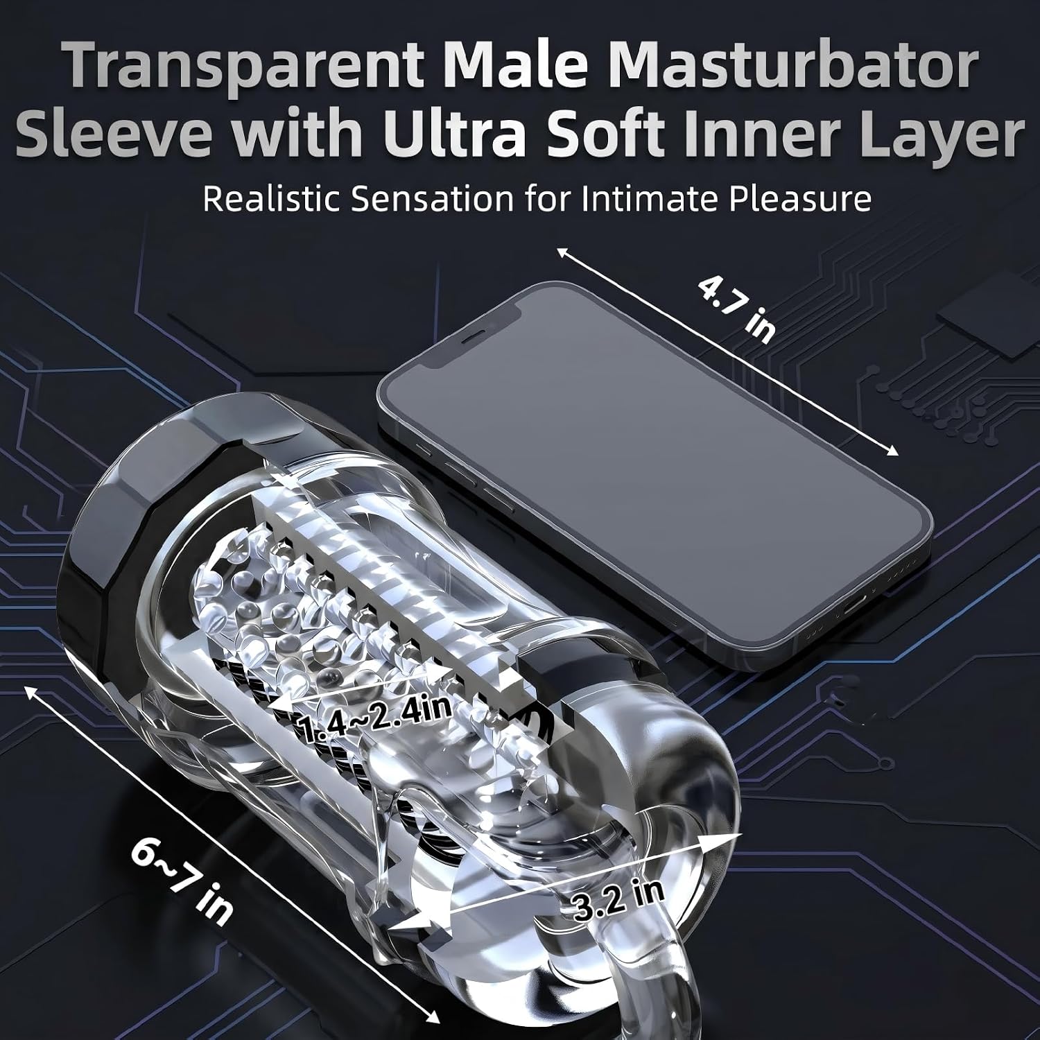 Galaku  Manual Spiral Suction Male Stroker with Textured Sleeve