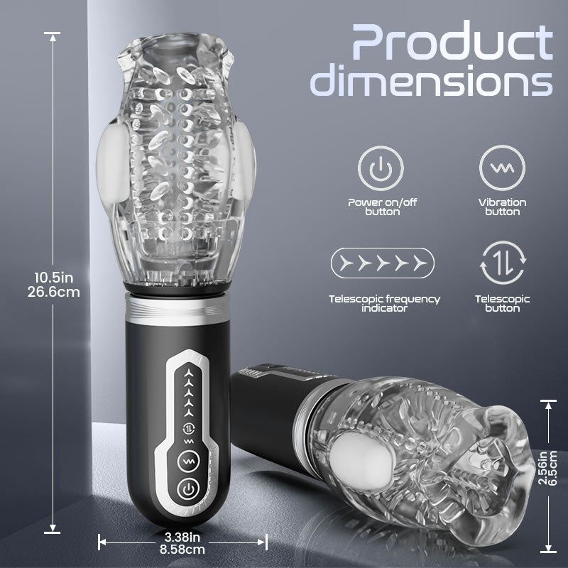 【Legs-Shaking】Amber - 5 Telescopic and Rotational 7 Vibration Realistic Lip and Mouth Touch Handheld Masturbator