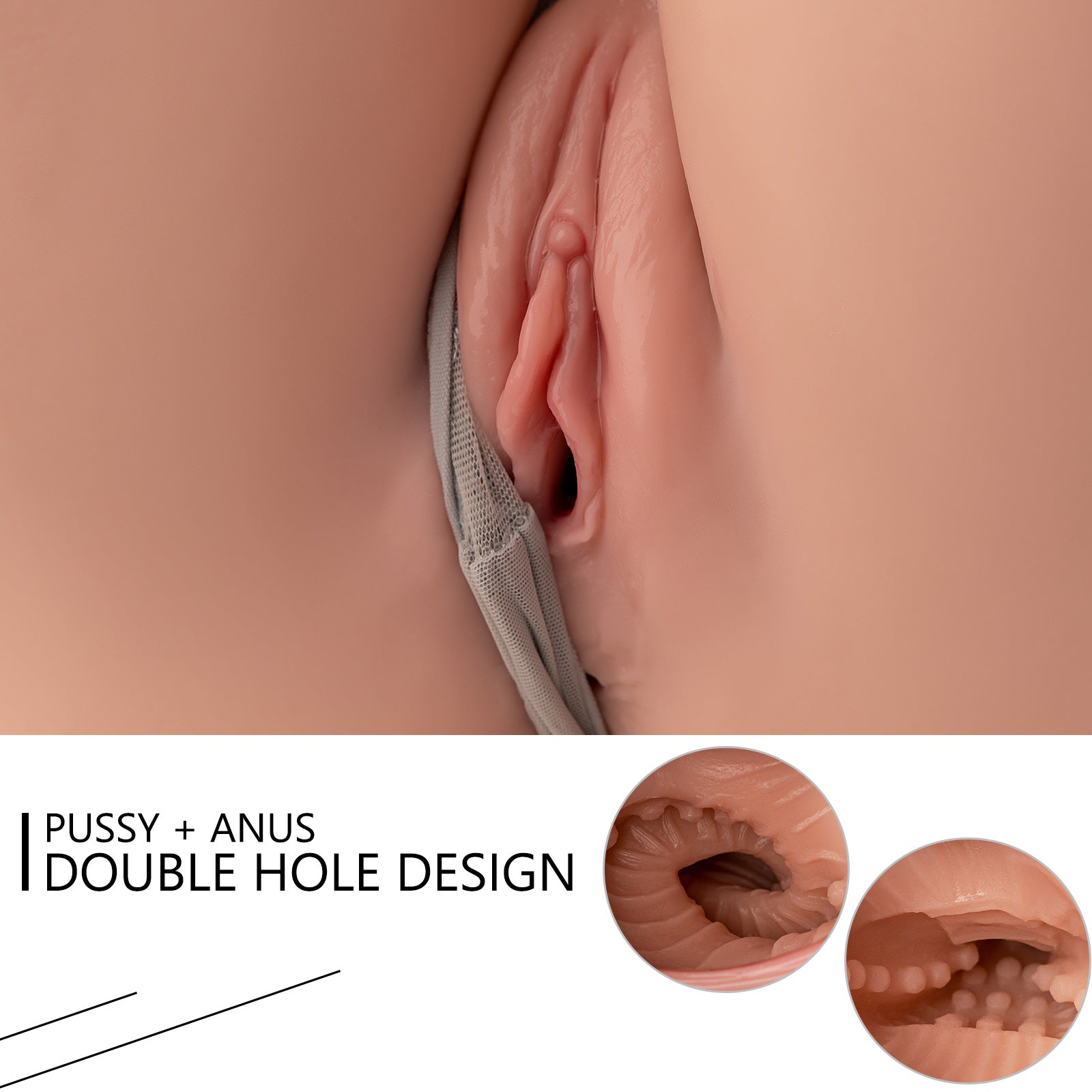 Erica -42.32LB Big Breasts Doll with realistic Anus & Vagina (Flesh & Wheat)