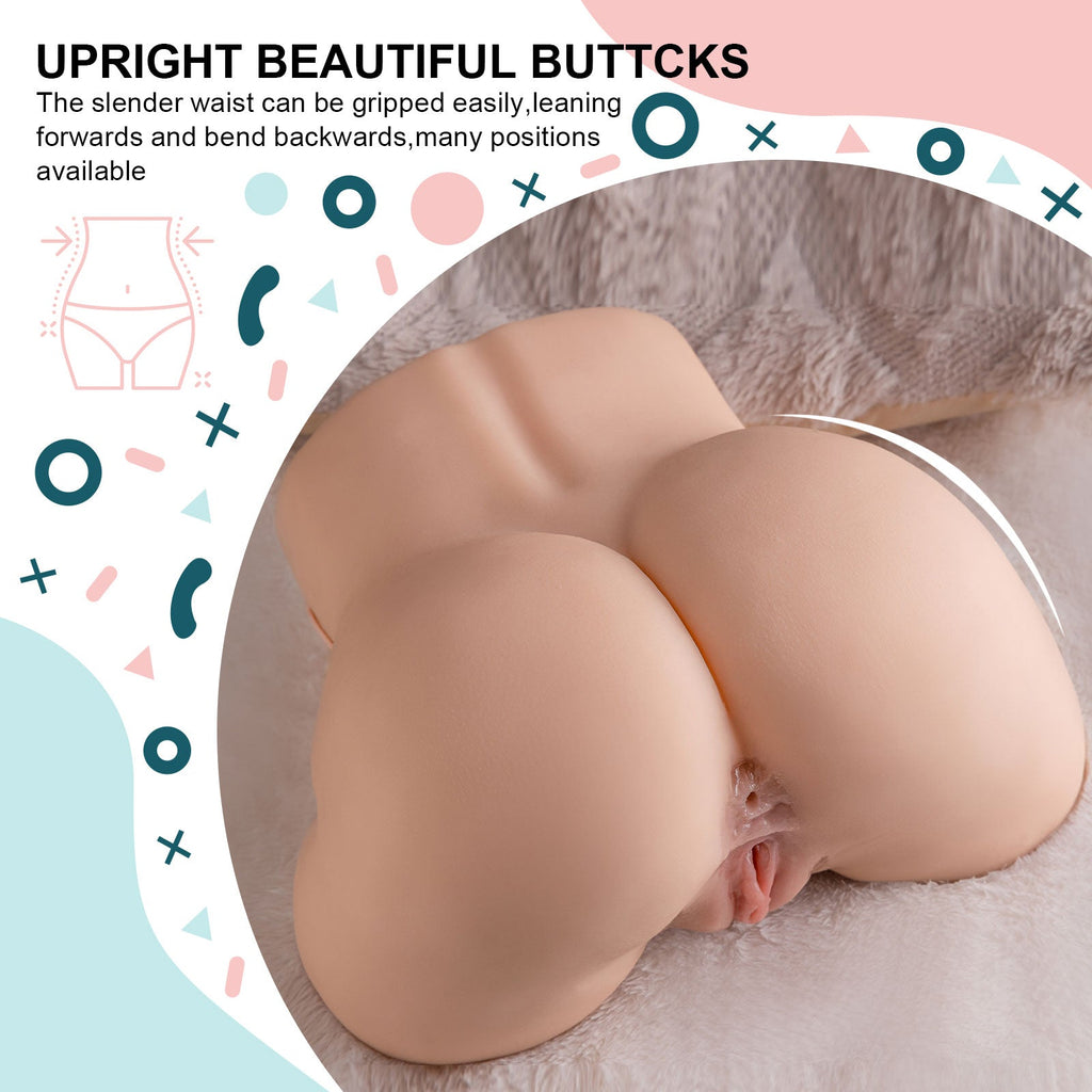Rose-9.7LB Life-sized Vibrating Butt, 2 in 1 Doll Ass with Realistic Anus & Vagina
