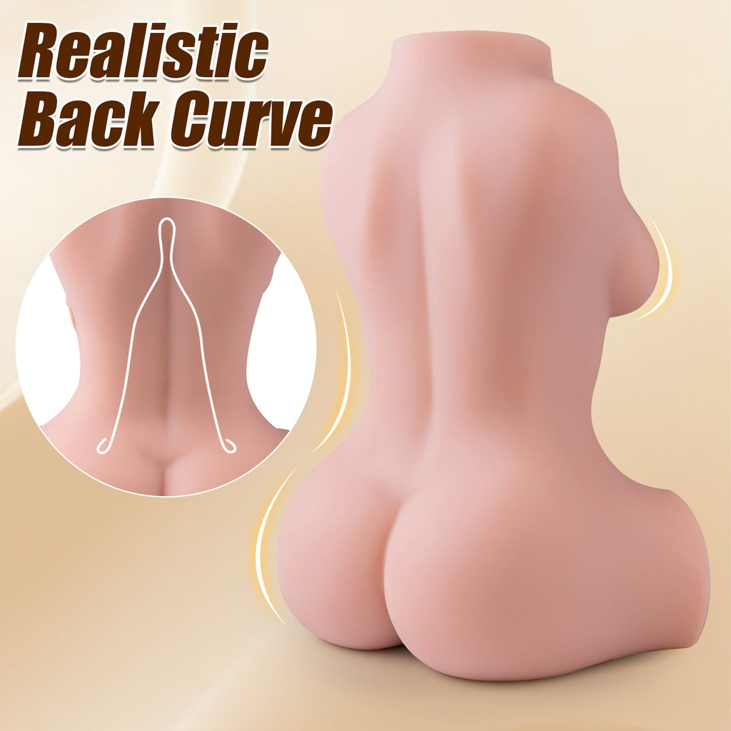 Luciana-5.9 LB Mini Vibrating Sex Doll with Soft Boobs, Butt, Lifelike Vagina & Anus, 4 in 1 Doll Torso