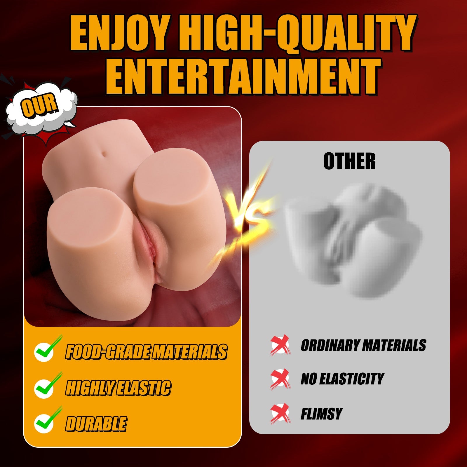 Mignon -  2.1 KG/4.6LB Sex Butt with Lifelike Vagina & Anus, 2 in 1 Doll Torso