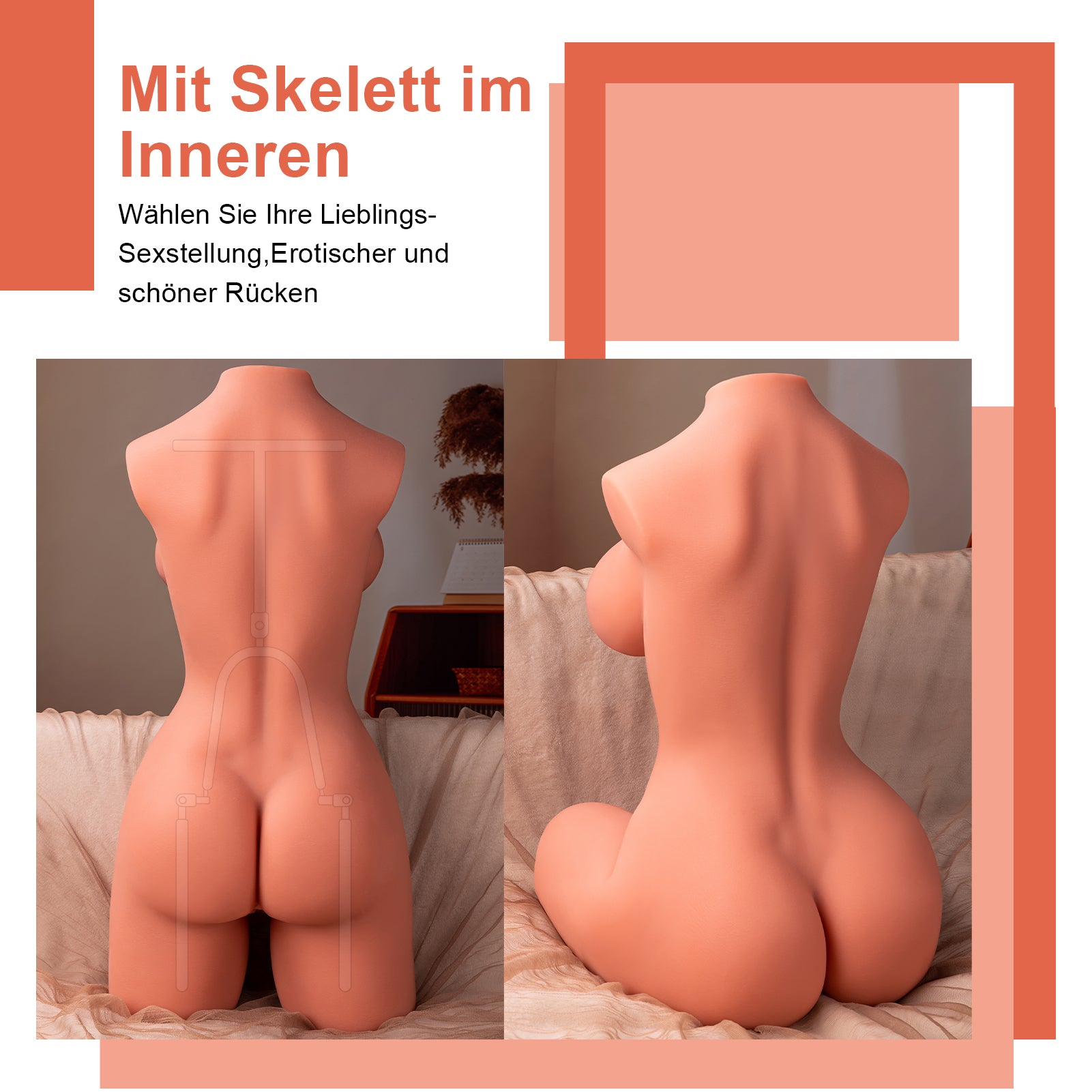 Erica -42.32LB Big Breasts Doll with realistic Anus & Vagina (Flesh & Wheat)