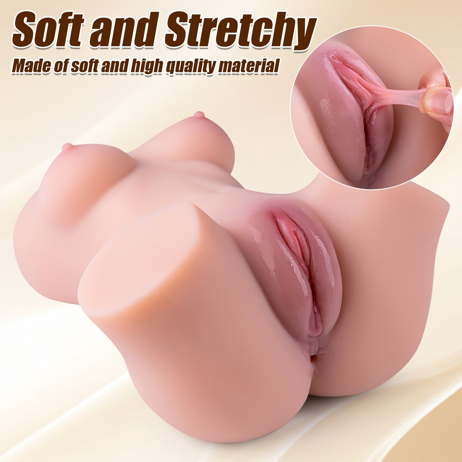 Luciana-5.9 LB Mini Vibrating Sex Doll with Soft Boobs, Butt, Lifelike Vagina & Anus, 4 in 1 Doll Torso