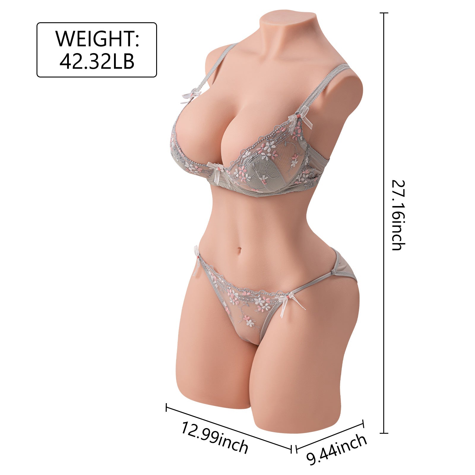 Erica -42.32LB Big Breasts Doll with realistic Anus & Vagina (Flesh & Wheat)